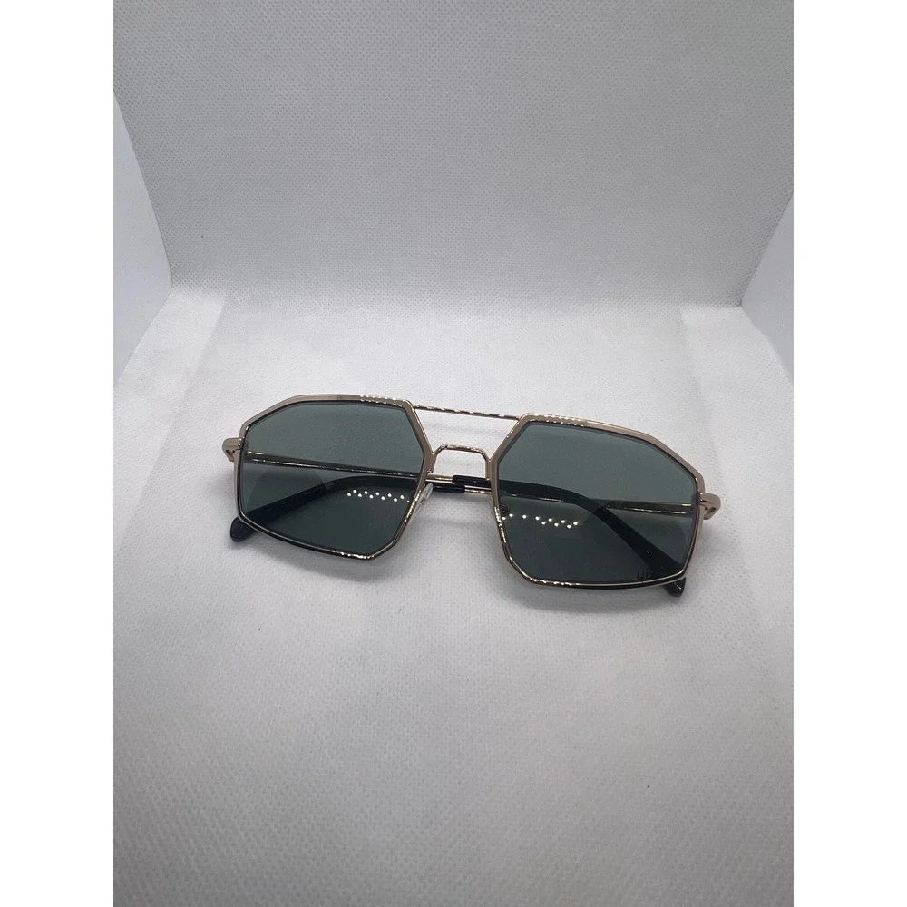 Unique Design Milano Wild Bill C.M4 Gold Geometric Aviator Sunglasses Italy 56mm